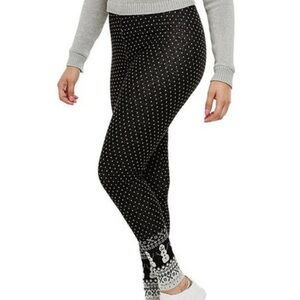 Bethany Mota gray polka dot snowman leggings large